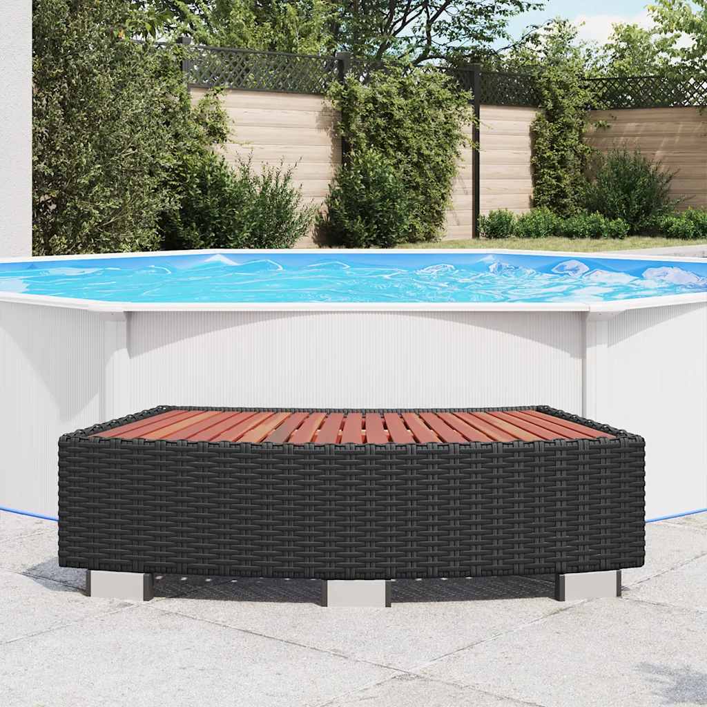 Vidaxl Splash 92x45x25 cm Poly Rattan Schwarz