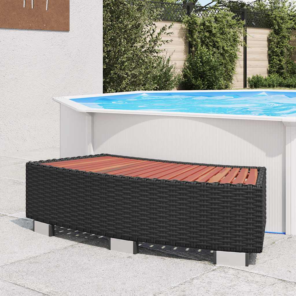 Vidaxl Splash 92x45x25 cm Poly Rattan Schwarz