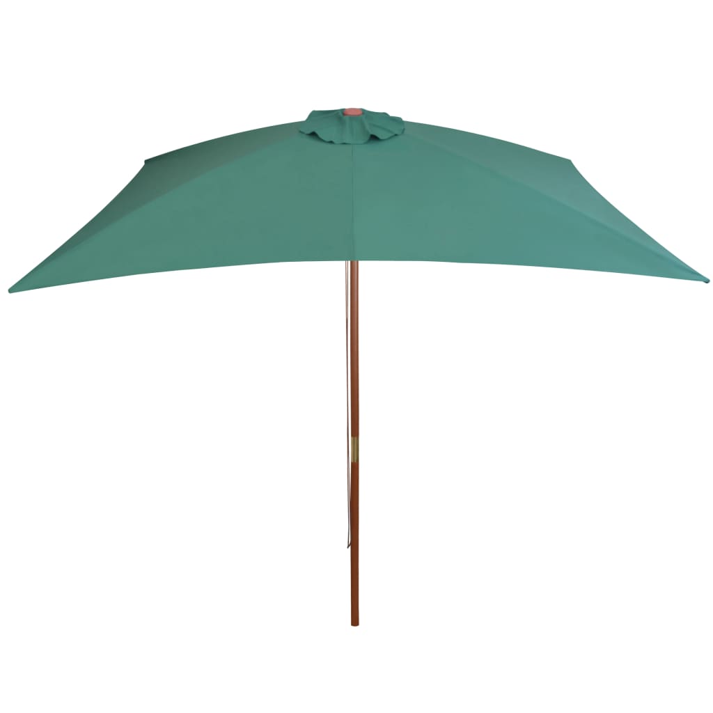 Vidaxl Parasol mit Holzstange 200x300 cm Grün