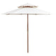 Vidaxl Double Decker Parasol 270x270 cm Holzstangencreme weiß