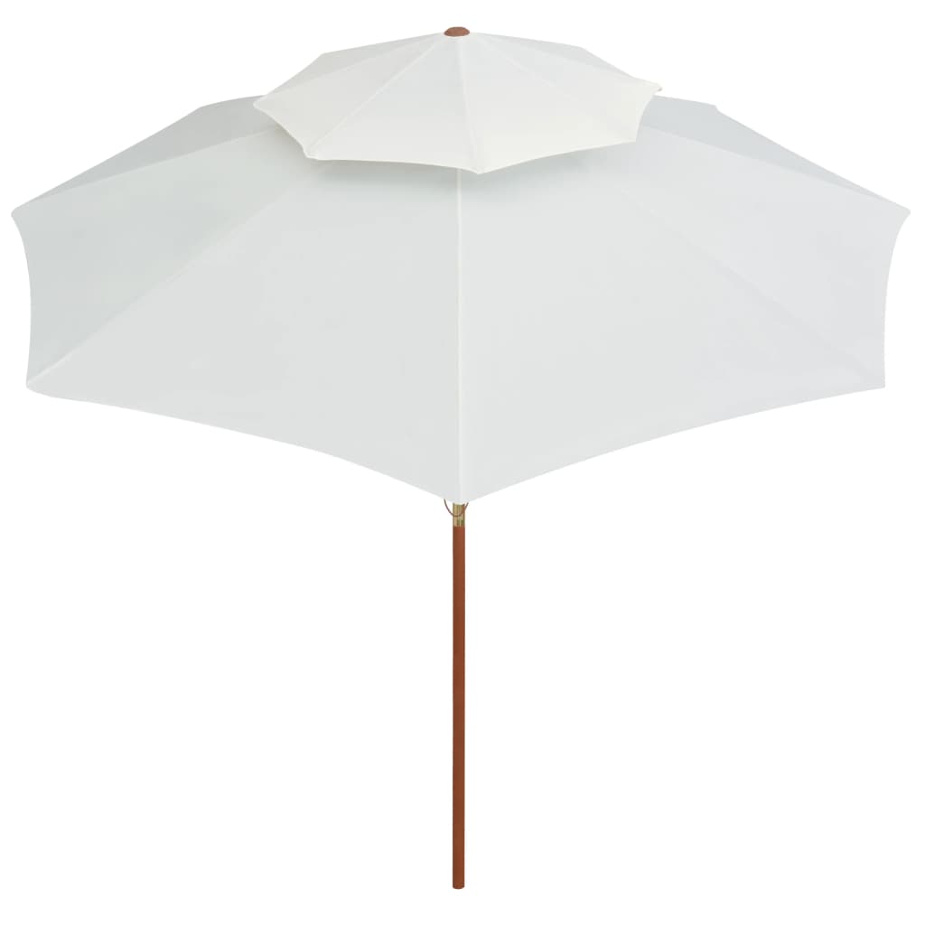 Vidaxl Double Decker Parasol 270x270 cm Holzstangencreme weiß