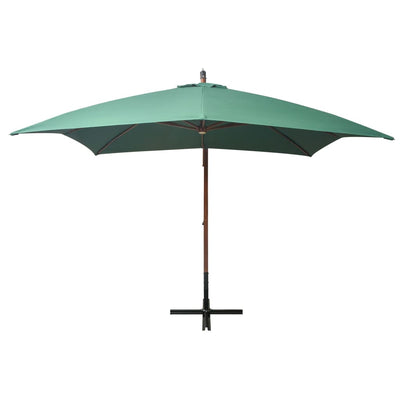Vidaxl -schwimmendes Parasol mit Holzstange 300x300 cm Grün