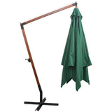Vidaxl -schwimmendes Parasol mit Holzstange 300x300 cm Grün - afbeelding 3
