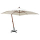 Vidaxl schwimmend Parasol mit Holzstange 300x300 cm weiß