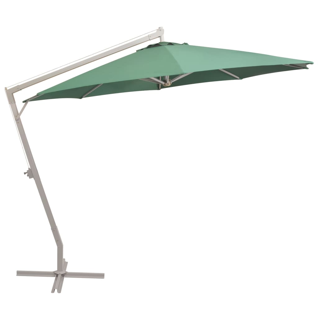 Vidaxl -schwimmendes Parasol mit Aluminiumpol 350 cm Grün