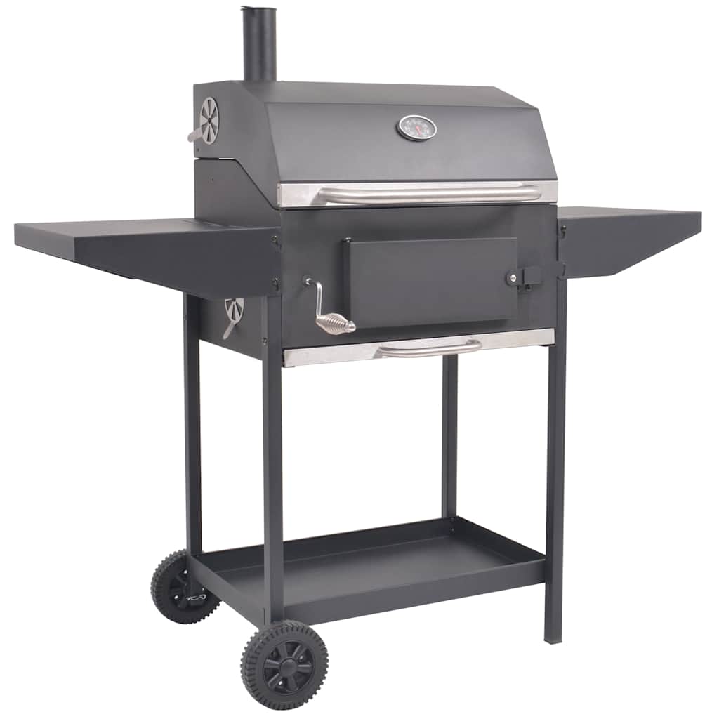 VIDAXL -Holzkohlegrill mit Underplank Black