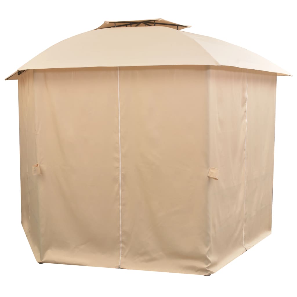 Vidaxl Gartenpavillon mit Vorhängen hexagonal 360x265 cm
