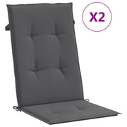 Vidaxl Gartenstuhlkissen Rückenlehne 2 PCs 120x50x3 cm Stoffanthrazit - afbeelding 2