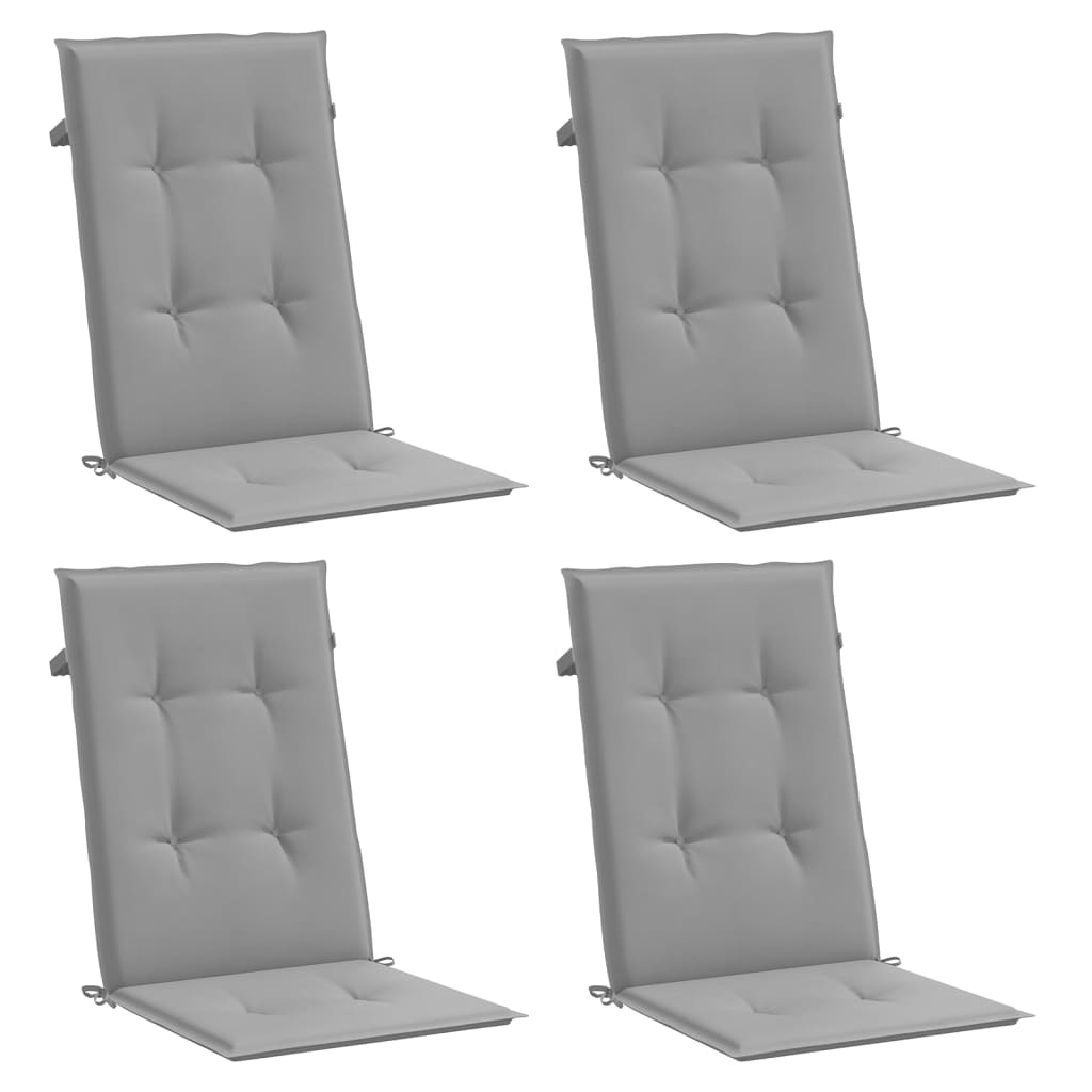 Vidaxl Gartenstuhlkissen 4 gerachtes 120x50x3 cm Stoff grau