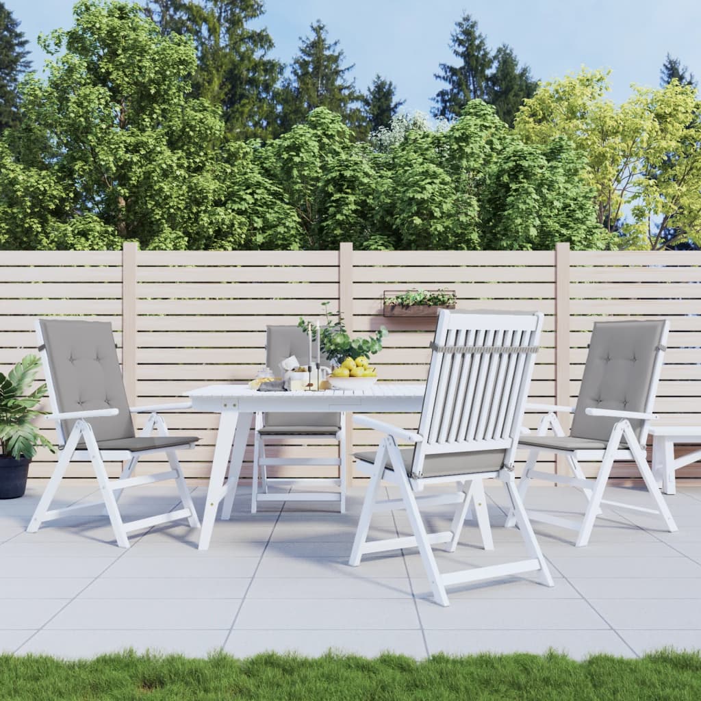 Vidaxl Gartenstuhlkissen 4 gerachtes 120x50x3 cm Stoff grau