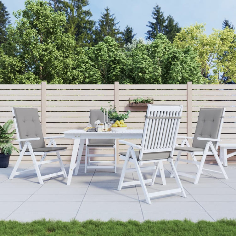 Vidaxl Gartenstuhlkissen 4 gerachtes 120x50x3 cm Stoff grau