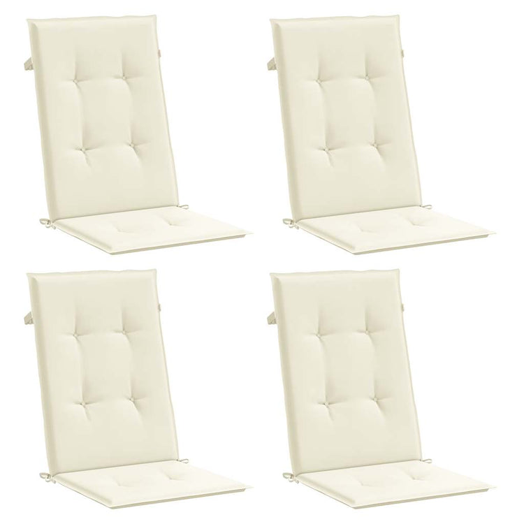 Vidaxl Gartenstuhlkissen 4 ST High Rücken 120x50x3 cm Stoffcreme -gelöscht