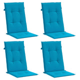 Vidaxl Gartenstuhl Kissen 4 St. hoher Rücken 120x50x3 cm Stoff Blau - afbeelding 3