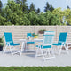 Vidaxl Gartenstuhl Kissen 4 St. hoher Rücken 120x50x3 cm Stoff Blau