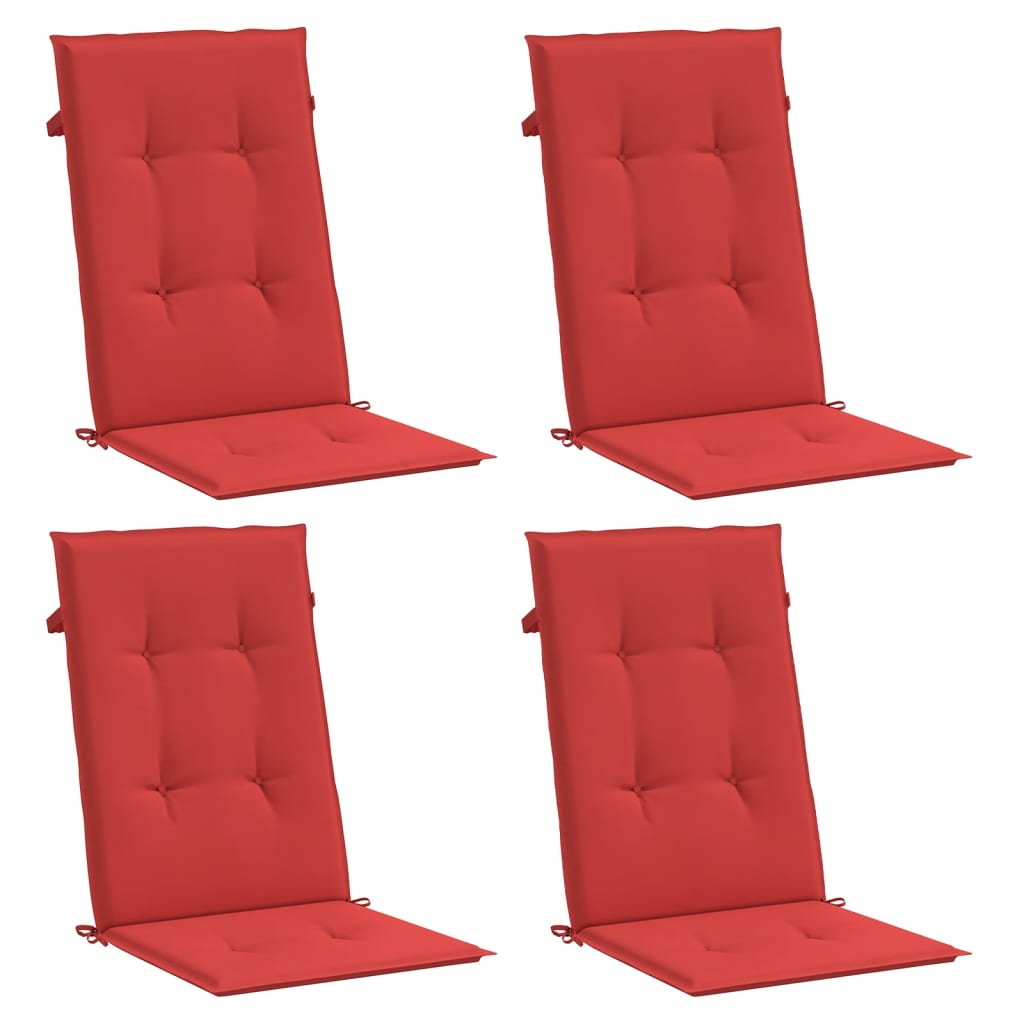 Vidaxl Gartenstuhl Kissen 4 St. hoher Rücken 120x50x3 cm Stoff rot