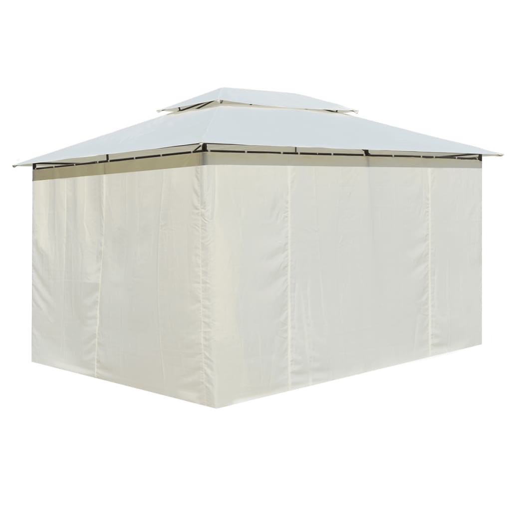 Vidaxl Gartenpavillon mit Vorhängen 4x3 m Weiß