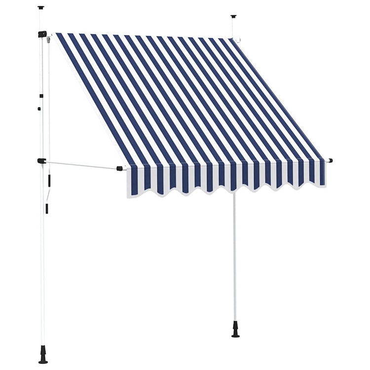 Vidaxl Luifel erstreckt sich manuell 200 cm blau und weiße Streifen