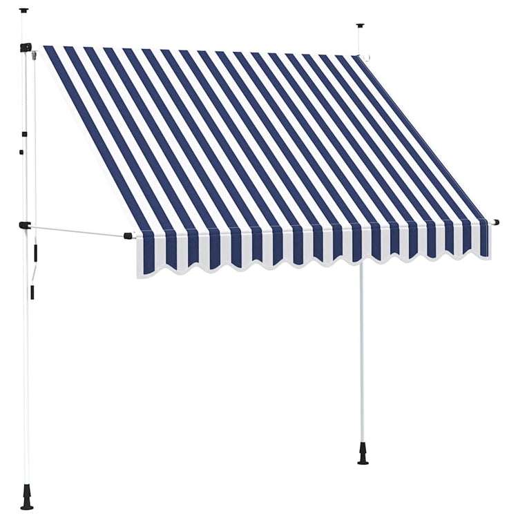 Vidaxl Luifel erstreckt sich manuell 250 cm blau und weiße Streifen