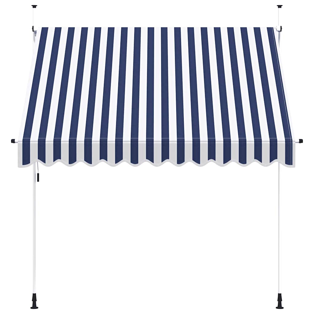 Vidaxl Luifel erstreckt sich manuell 250 cm blau und weiße Streifen