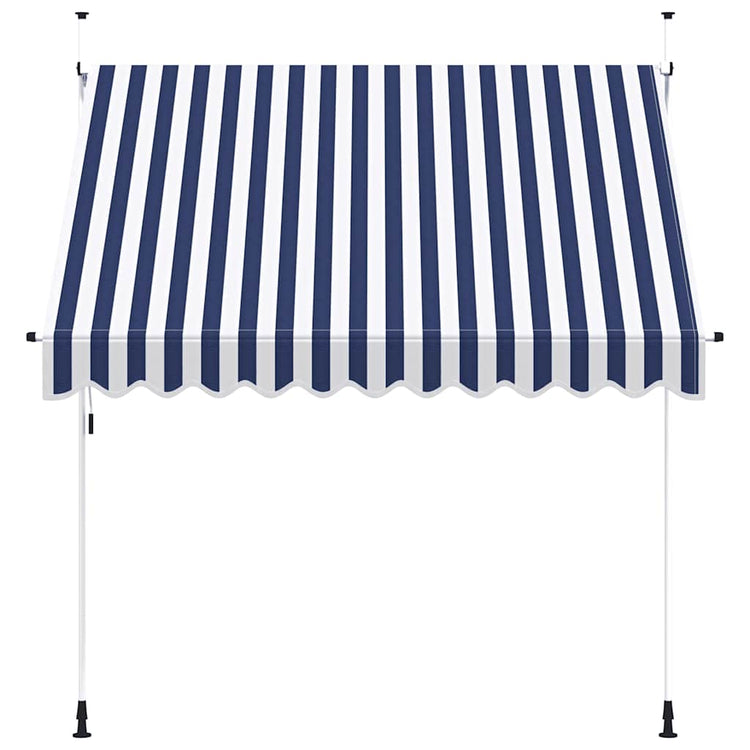 Vidaxl Luifel erstreckt sich manuell 250 cm blau und weiße Streifen
