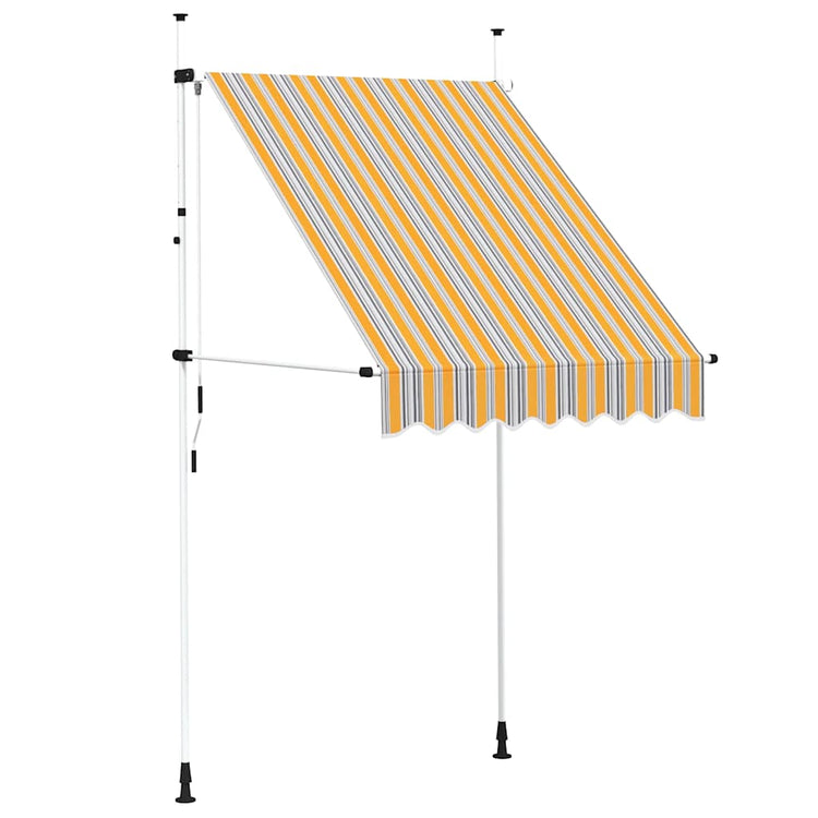 Vidaxl Luifel erstreckt sich manuell 150 cm gelb und blaue Streifen
