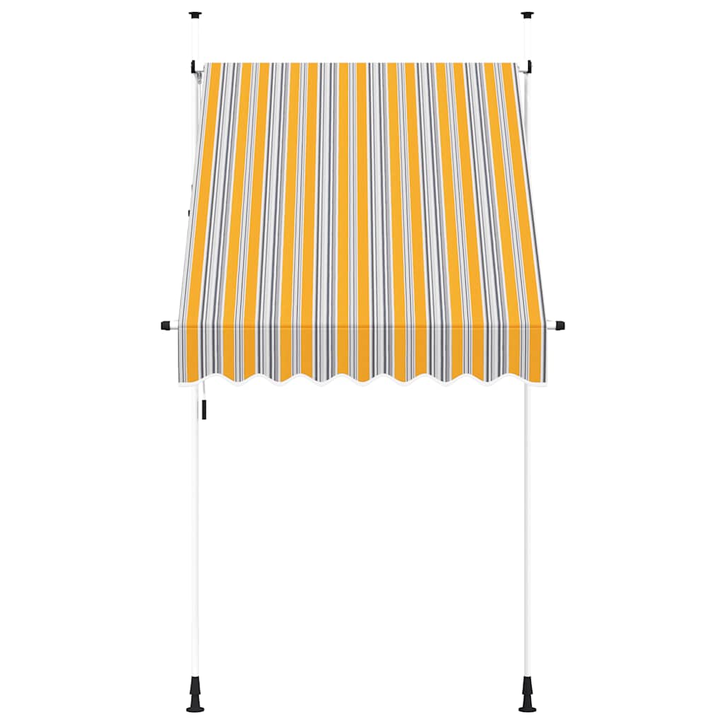 Vidaxl Luifel erstreckt sich manuell 150 cm gelb und blaue Streifen