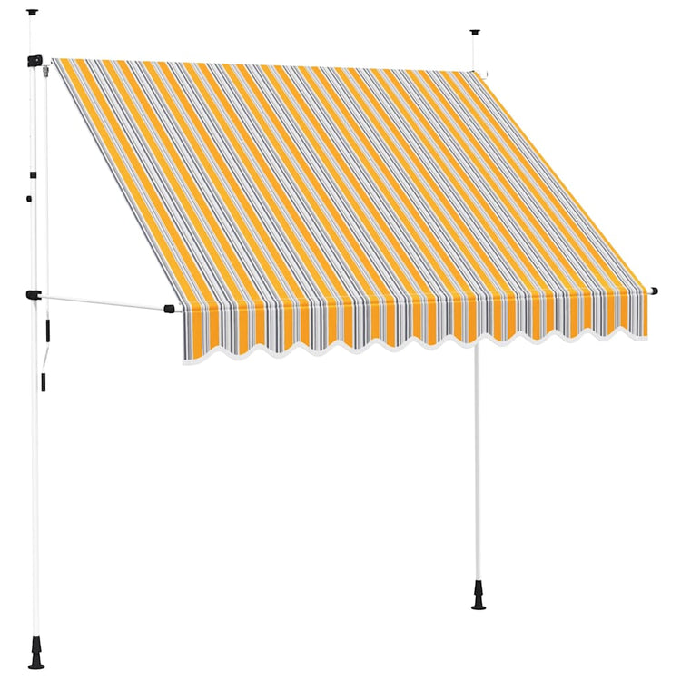 Vidaxl Luifel erstreckt sich manuell 250 cm gelb und blaue Streifen