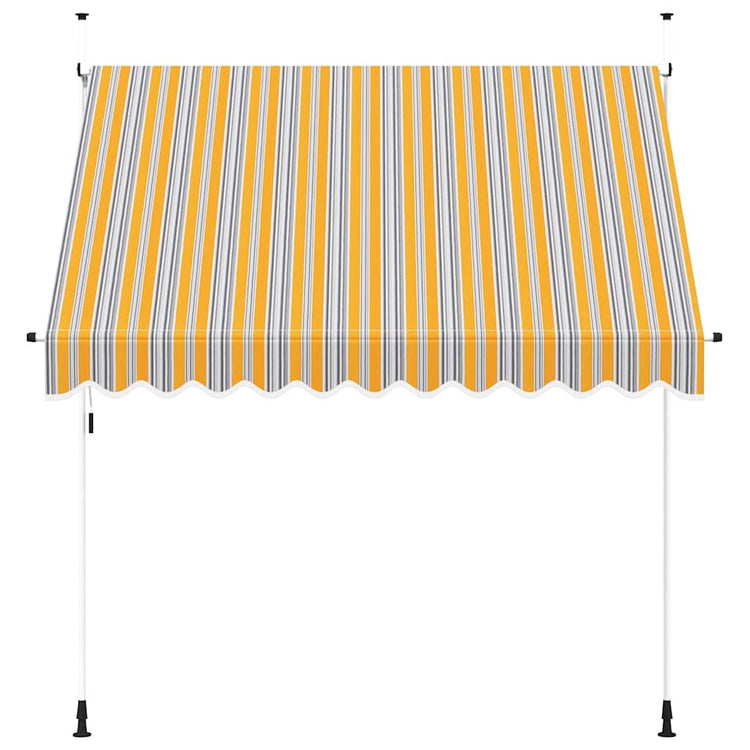 Vidaxl Luifel erstreckt sich manuell 250 cm gelb und blaue Streifen