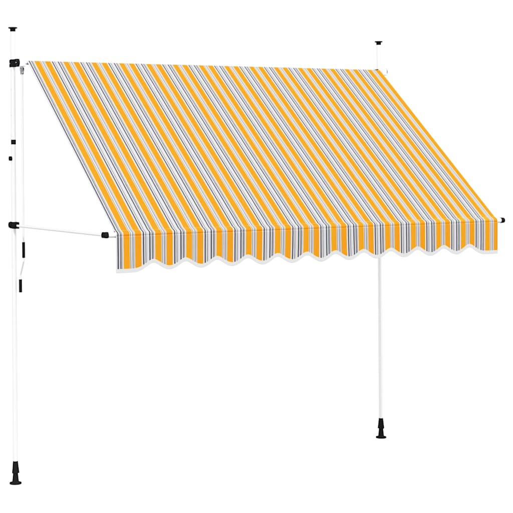 Vidaxl Luifel erstreckt sich manuell 300 cm gelb und blaue Streifen