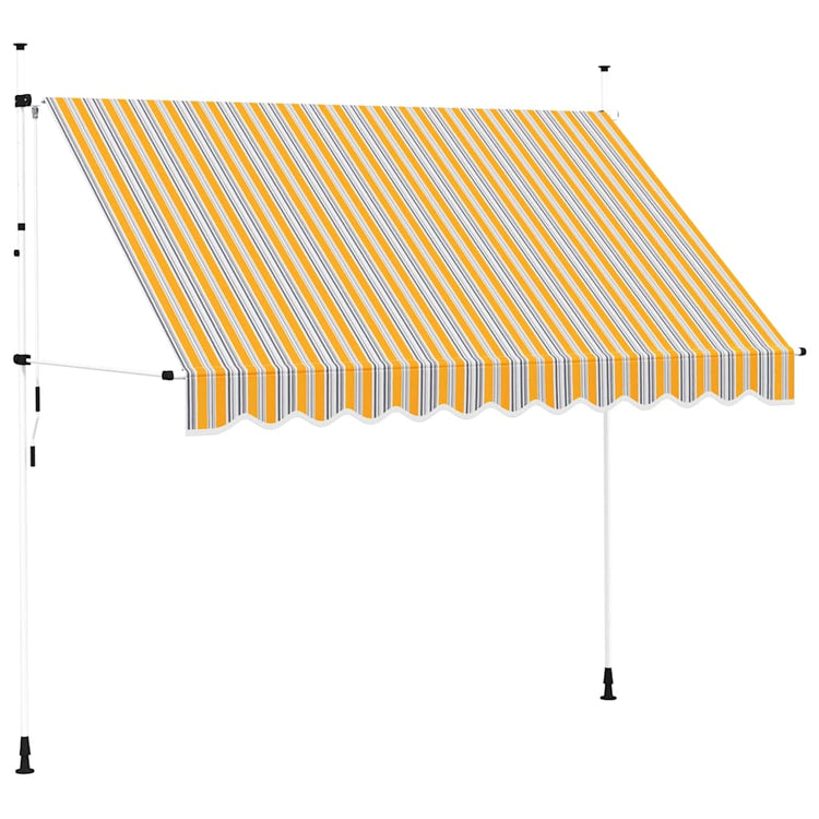 Vidaxl Luifel erstreckt sich manuell 300 cm gelb und blaue Streifen