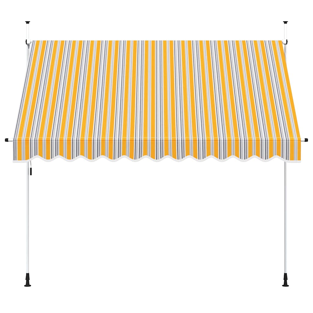 Vidaxl Luifel erstreckt sich manuell 300 cm gelb und blaue Streifen