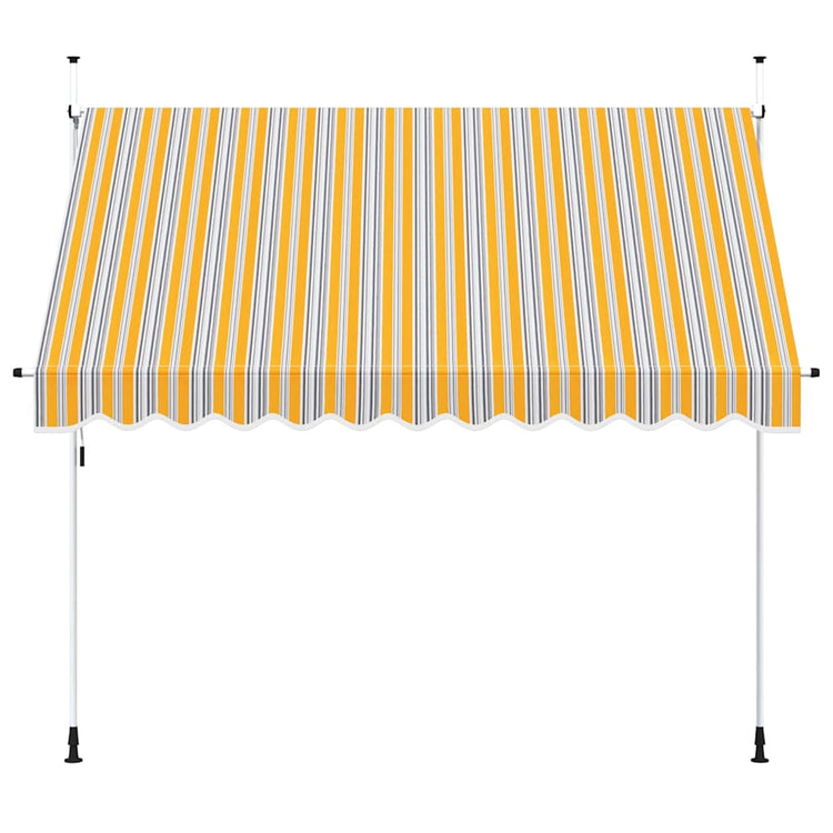 Vidaxl Luifel erstreckt sich manuell 300 cm gelb und blaue Streifen