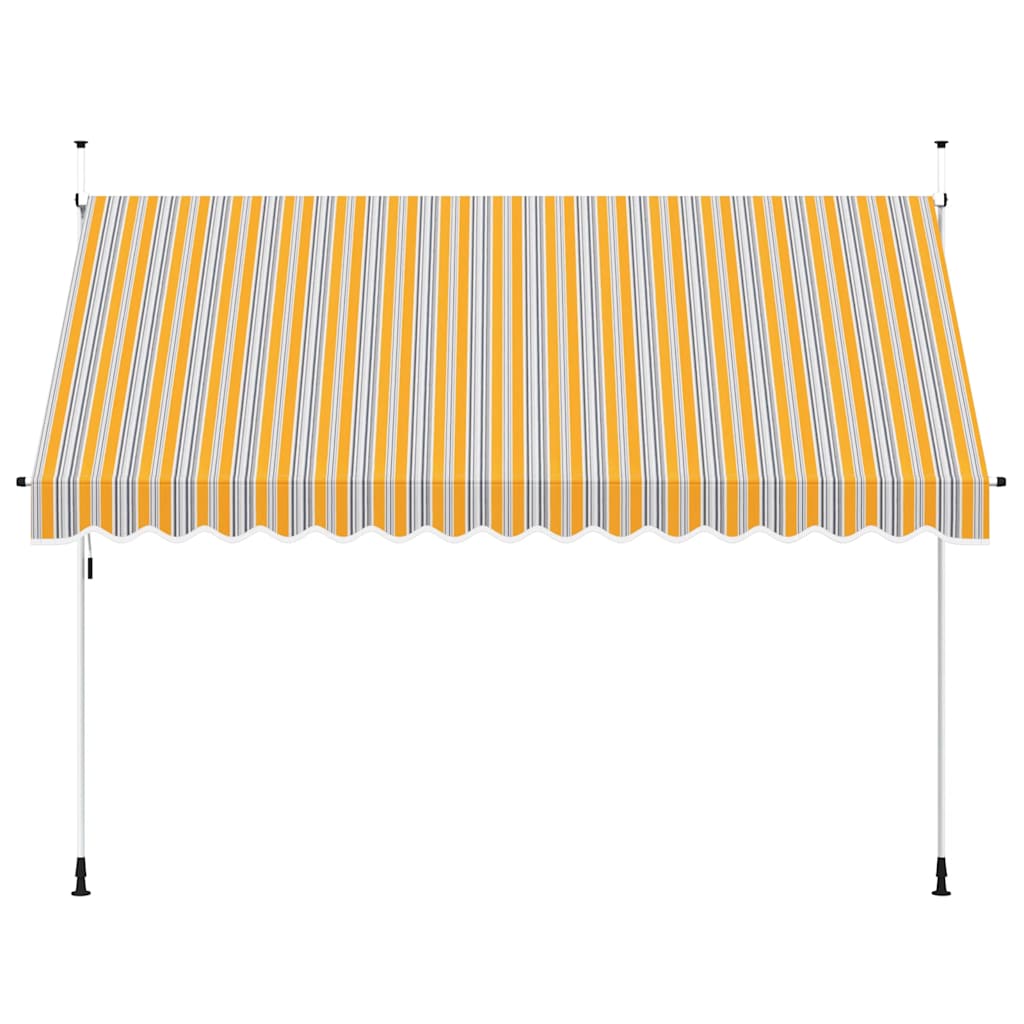 Vidaxl Luifel erstreckt sich manuell 350 cm gelb und blaue Streifen