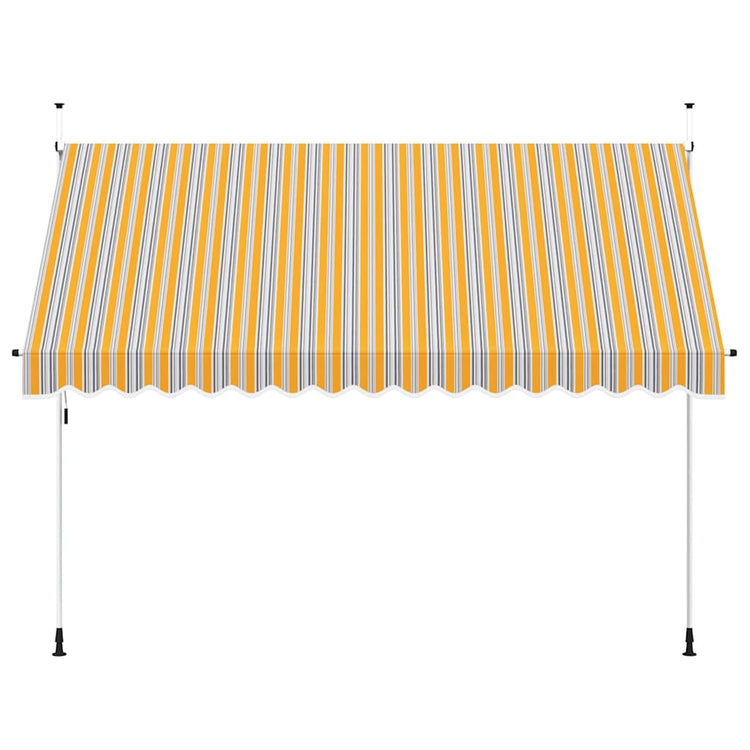 Vidaxl Luifel erstreckt sich manuell 350 cm gelb und blaue Streifen