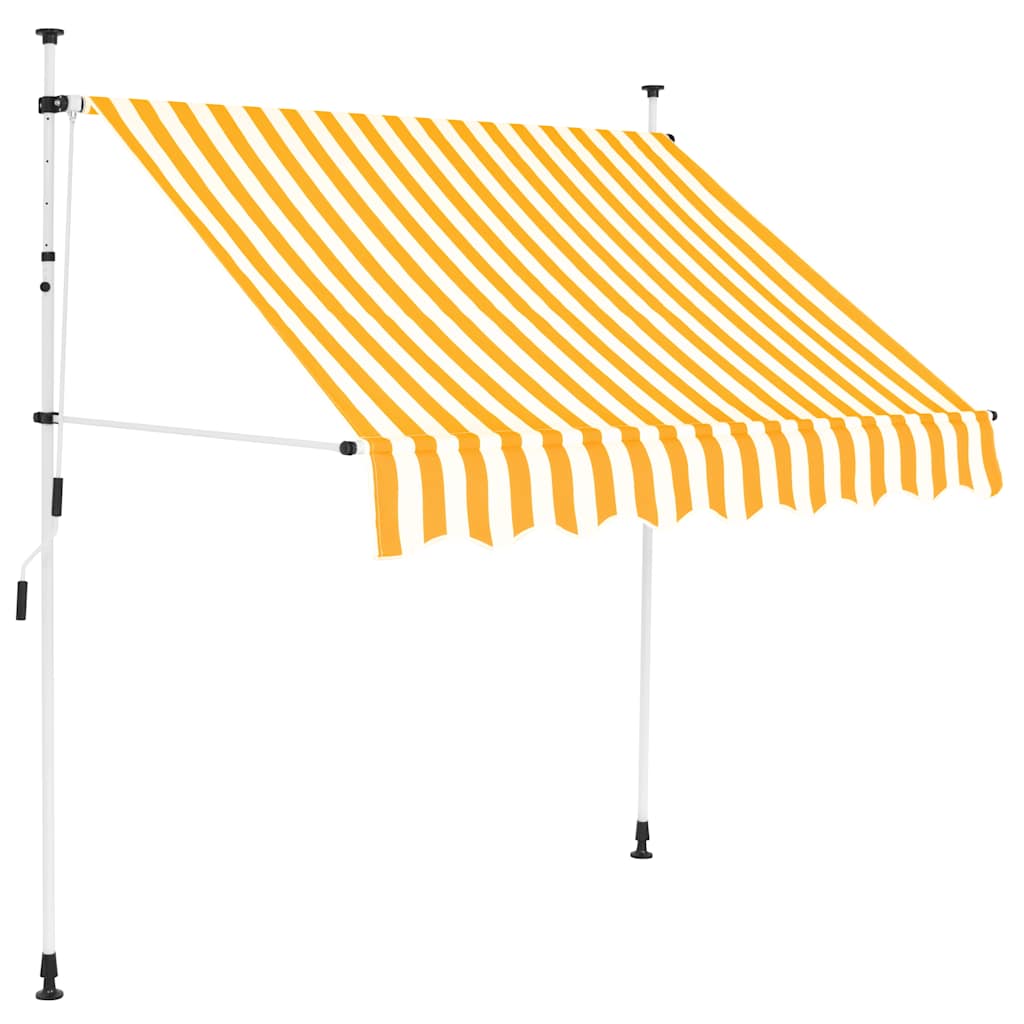 Vidaxl Luifel erstreckt sich manuell 150 cm orange und weiße Streifen