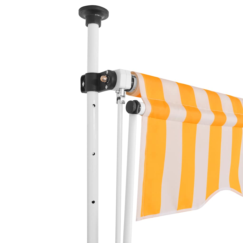 Vidaxl Luifel erstreckt sich manuell 150 cm orange und weiße Streifen