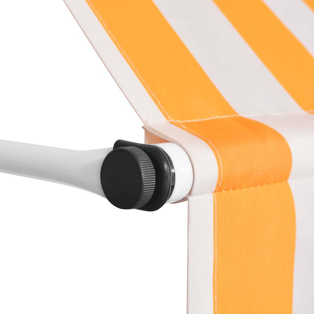 Vidaxl Luifel erstreckt sich manuell 150 cm orange und weiße Streifen