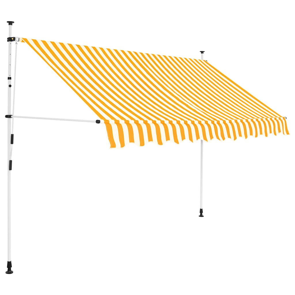 Vidaxl Luifel erstreckt sich manuell 250 cm orange und weiße Streifen