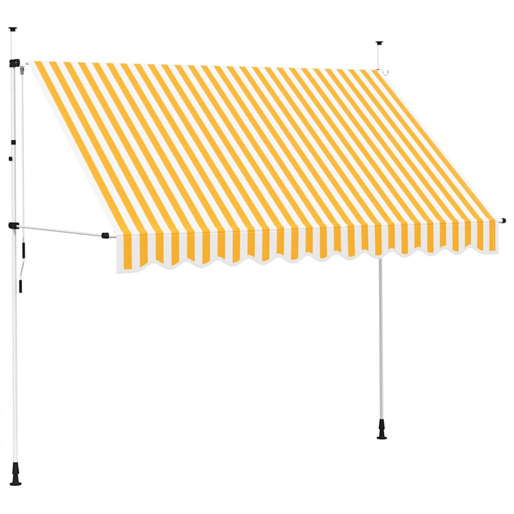 Vidaxl Luifel erstreckt sich manuell 300 cm orange und weiße Streifen