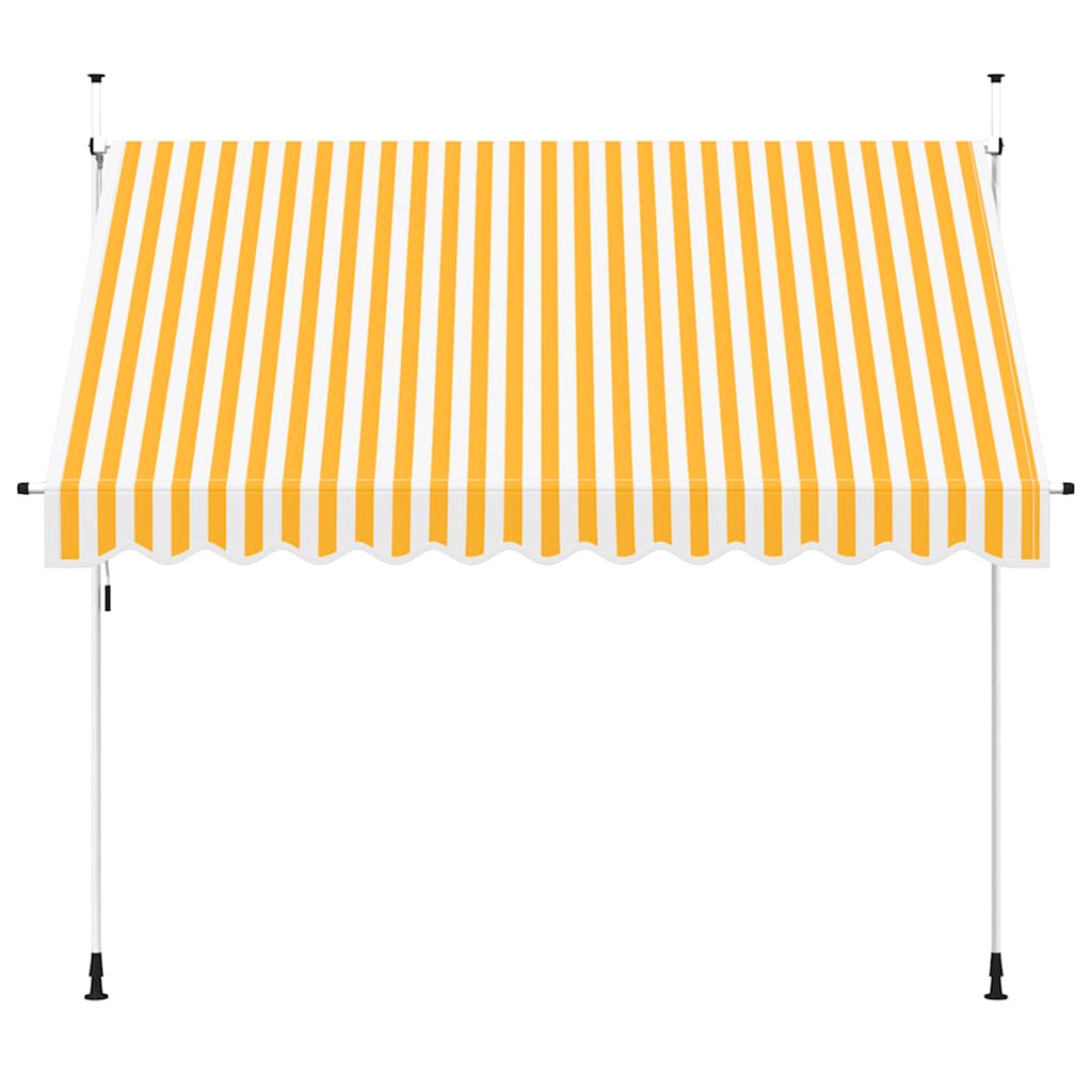 Vidaxl Luifel erstreckt sich manuell 300 cm orange und weiße Streifen