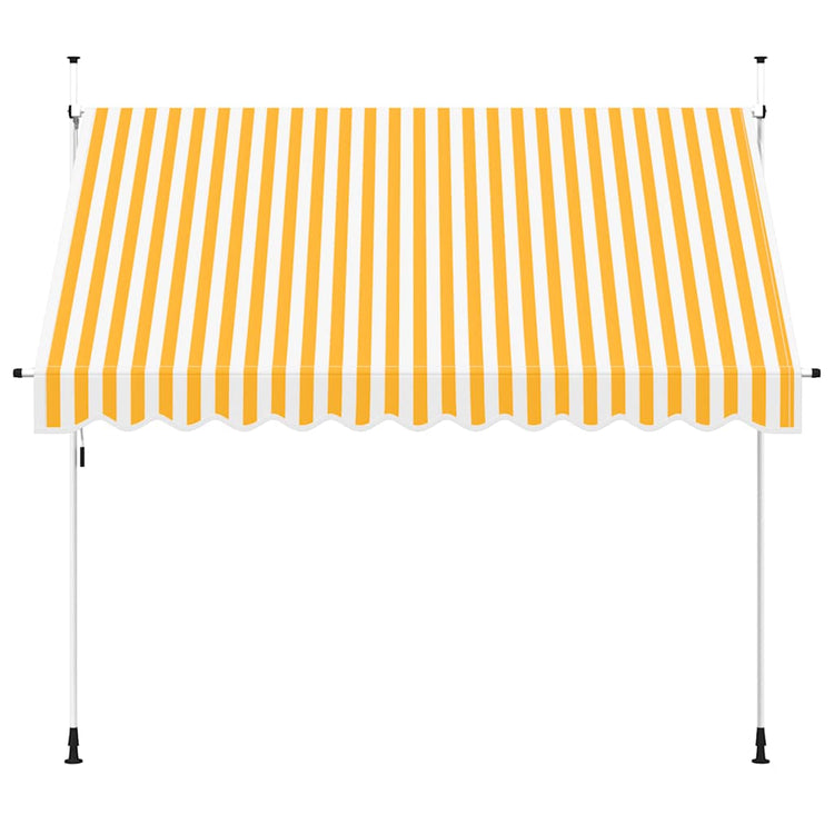 Vidaxl Luifel erstreckt sich manuell 300 cm orange und weiße Streifen