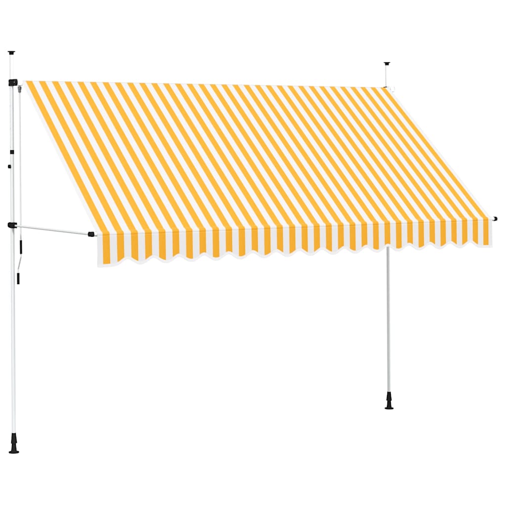 Vidaxl Luifel erstreckt sich manuell 350 cm orange und weiße Streifen