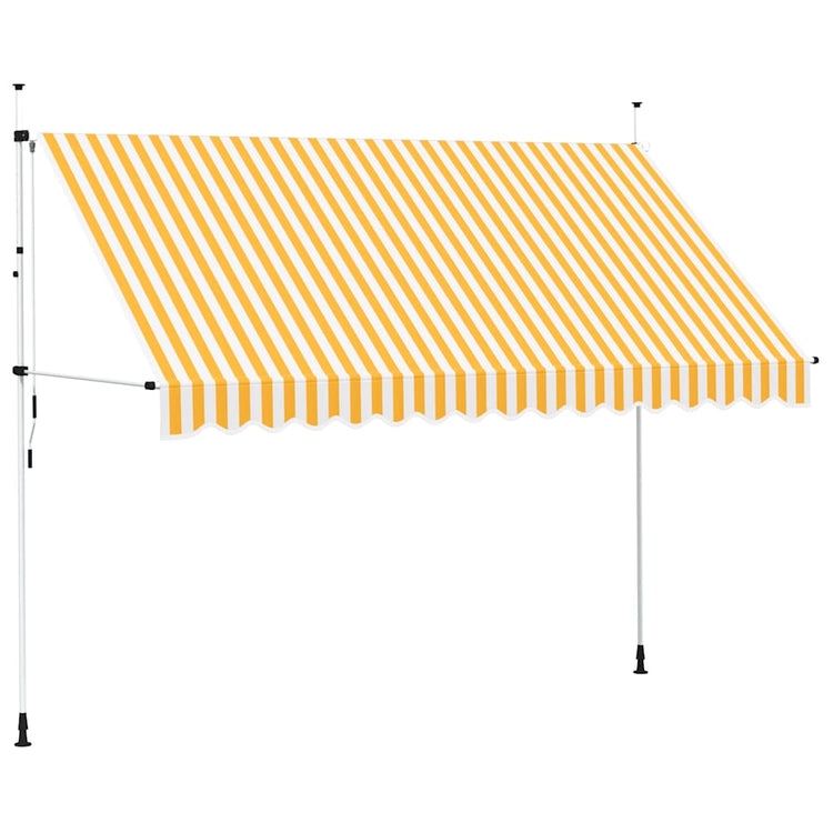 Vidaxl Luifel erstreckt sich manuell 350 cm orange und weiße Streifen
