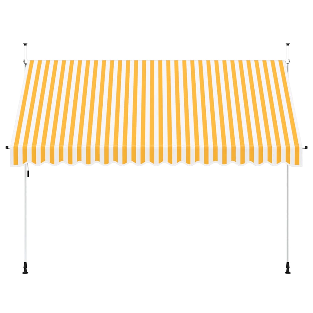 Vidaxl Luifel erstreckt sich manuell 350 cm orange und weiße Streifen