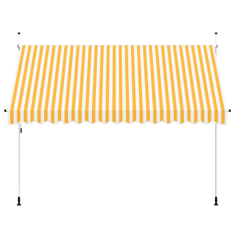 Vidaxl Luifel erstreckt sich manuell 350 cm orange und weiße Streifen