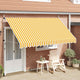 Vidaxl Luifel erstreckt sich manuell 350 cm orange und weiße Streifen