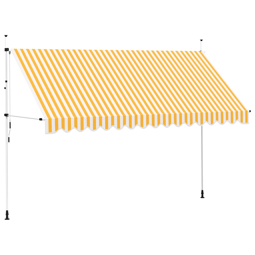 Vidaxl Luifel erstreckt sich manuell 400 cm orange und weiße Streifen