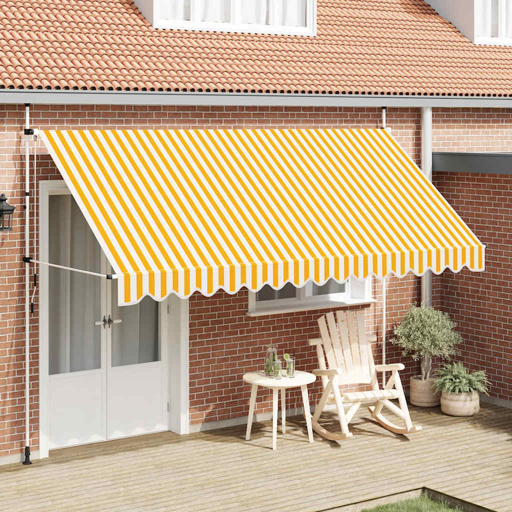 Vidaxl Luifel erstreckt sich manuell 400 cm orange und weiße Streifen