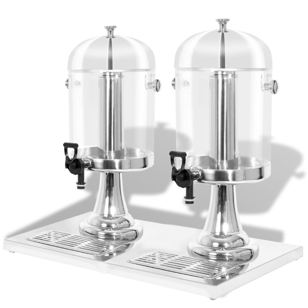 VIDAXL -Doppel -Sapdispenser Edelstahl 2x8 l