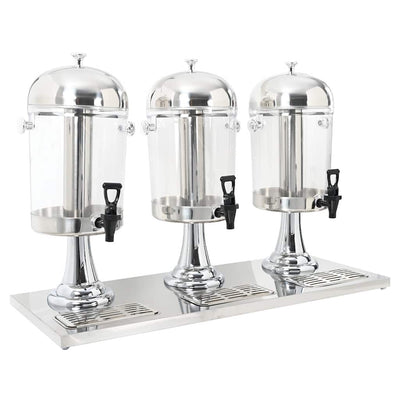 VIDAXL Drei -Stern -Saft -Saftspender Edelstahl 3x8 l